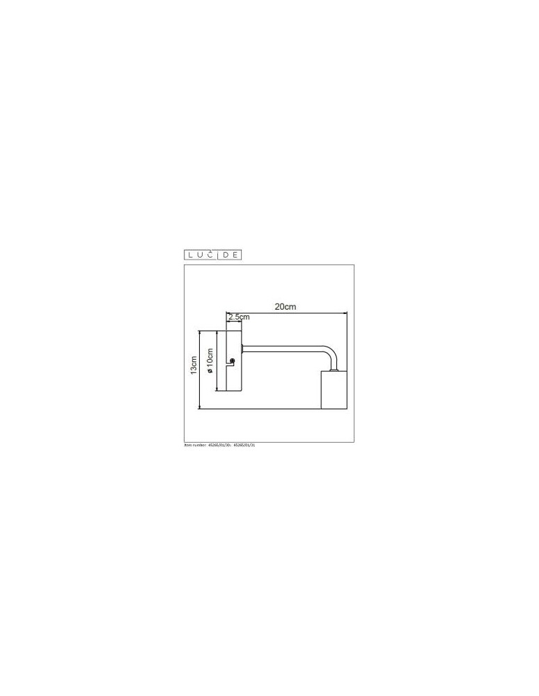 Lucide SCOTT Ścienna E27 L20  H12cm Biały 45265/01/31