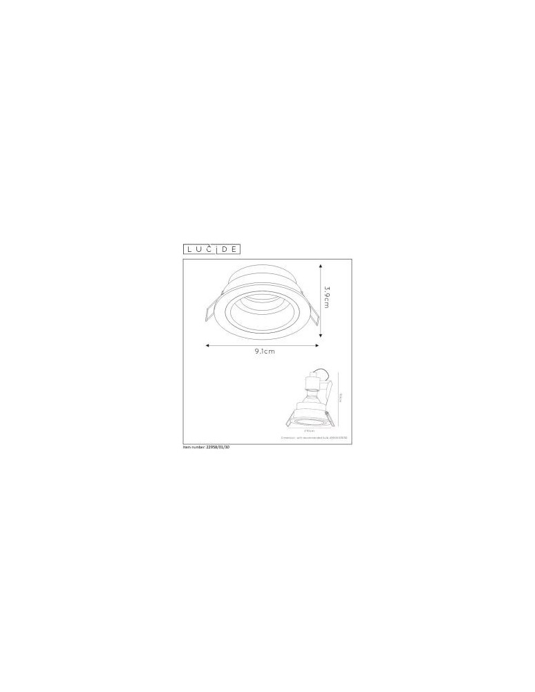 Lampy podtynkowe - oczka - Lucide EMBED Downlight Round GU10 9c 22958/01/30 - produkt kolory-swiatla.pl 9