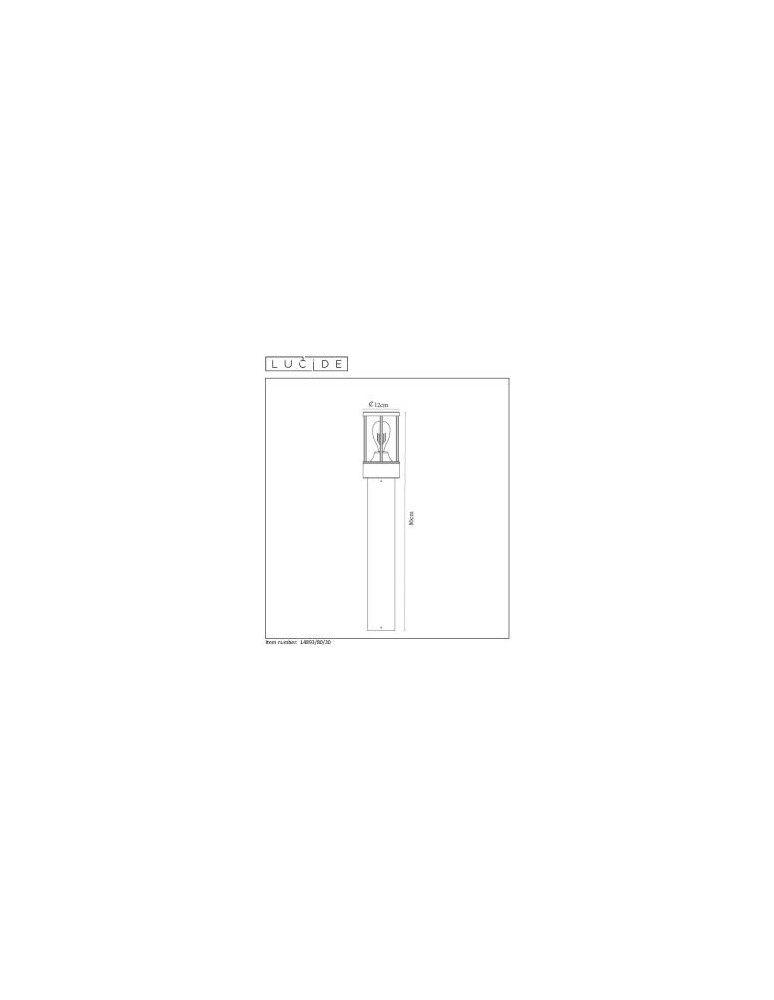 Lucide LORI Bollard E27 IP44 H80cm Czarny 14893/80/30