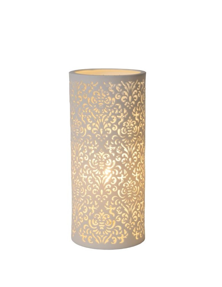 Lampy stołowe orientalne - Lucide KANT Table Lamp Ceramic E14 H28 12cm biały 13511/01/31 - produkt kolory-swiatla.pl 1