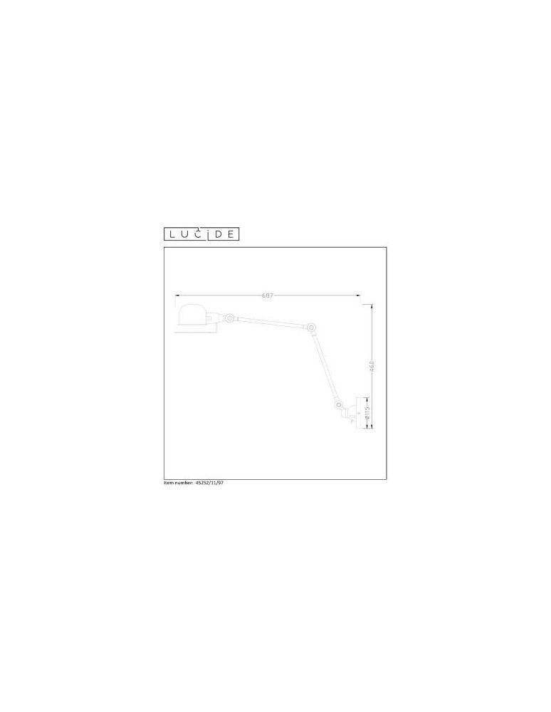 LUCIDE HONORE 1x40W E14 230V 45252/11/97 Kinkiet