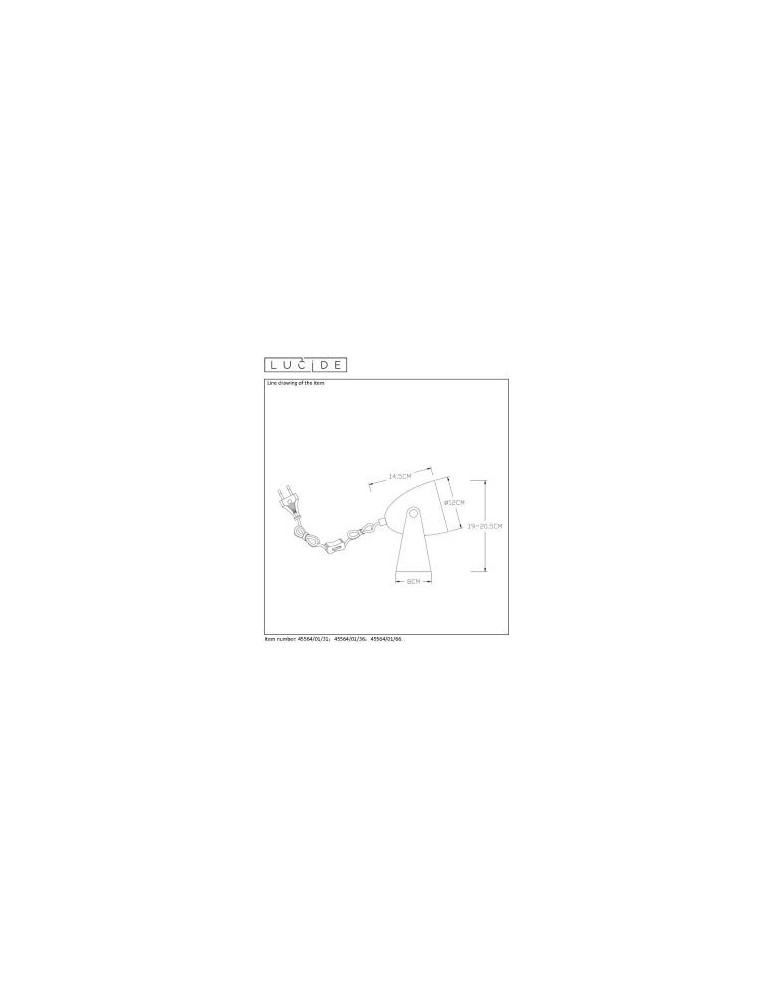 Lucide CHAGO Biurkowa E14 13/15/19cm White 45564/01/31