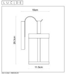 Kinkiety zewnętrzne - Lucide LINDELO Ścienna IP23 E27 H28cm Czarny 29825/01/30 - produkt 12