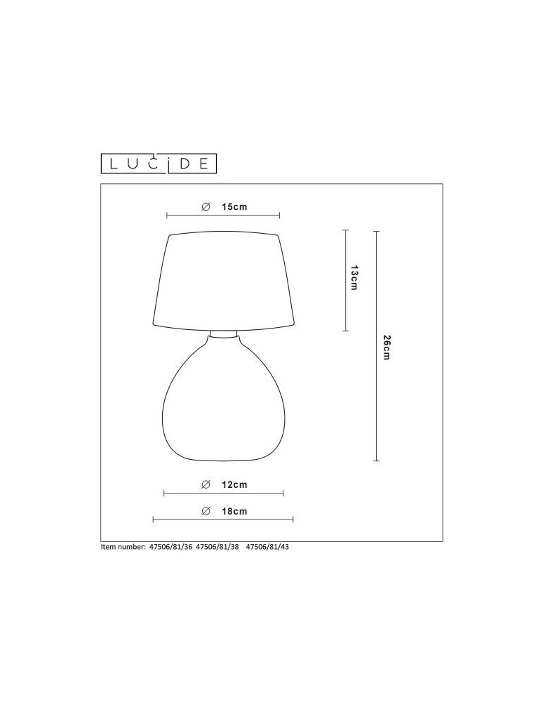 Lucide RAMZI Biurkowa E14 H26cm Cre 47506/81/38