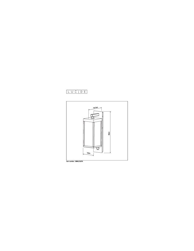 Lucide CLAIRETTE Ścienna LED 15W IP54 Czarny 28861/10/30