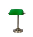 Lampy stołowe do czytania - Lucide Banker Lamp E14 W22cm H30cm Glass zielona/ Bronze 17504/01/03 - produkt 9