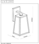 Kinkiety zewnętrzne - Lucide MATSLOT Ścienna IP23 E27 H25cm Czarny 29828/01/30 - produkt 21