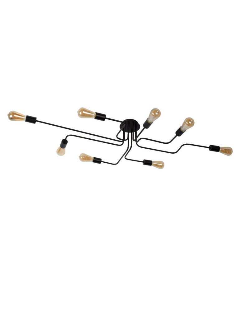 Lucide LESTER Plafon Light 8xE27 150/80/20cm Czarny 21112/08/30