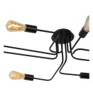 Lampy sufitowe loftowe - industrialne - Lucide LESTER Plafon Light 8xE27 150/80/20cm Czarny 21112/08/30 - produkt 9