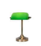 Lampy stołowe do czytania - Lucide Banker Lamp E14 W22cm H30cm Glass zielona/ Bronze 17504/01/03 - produkt 13