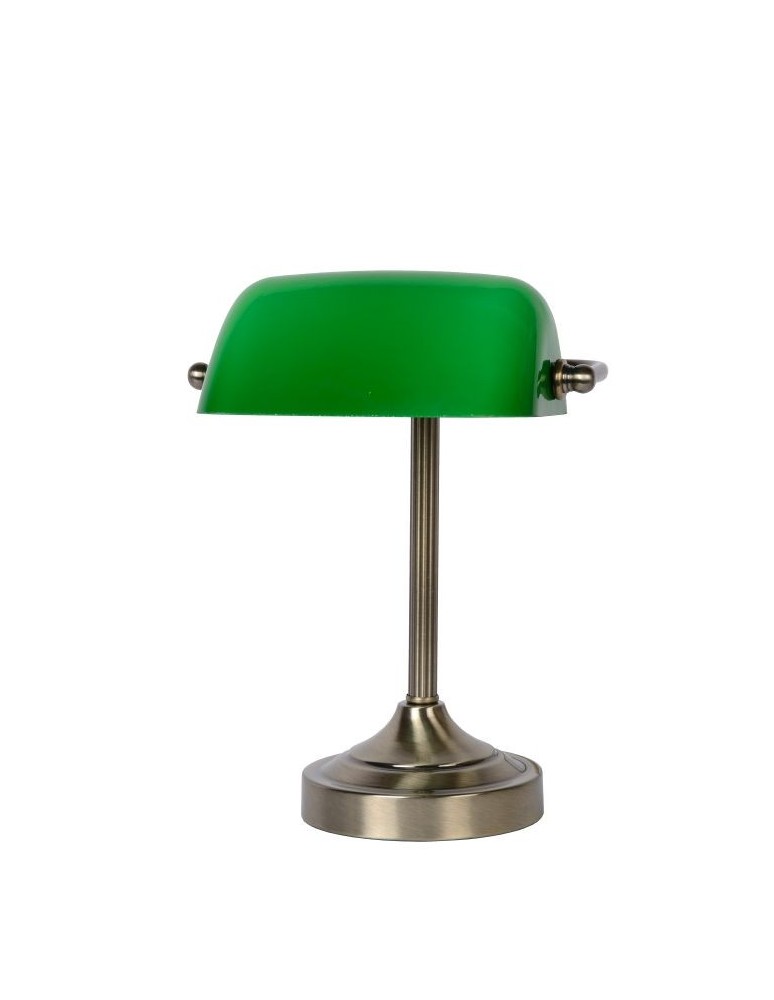 Lucide Banker Lamp E14 W22cm H30cm Glass zielona/ Bronze 17504/01/03