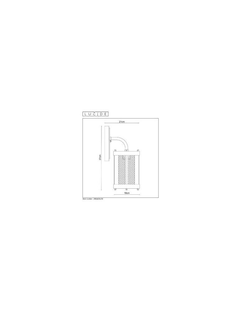 Lucide MAKKUM Ścienna IP23 E27 H38cm Czarny 29826/01/30