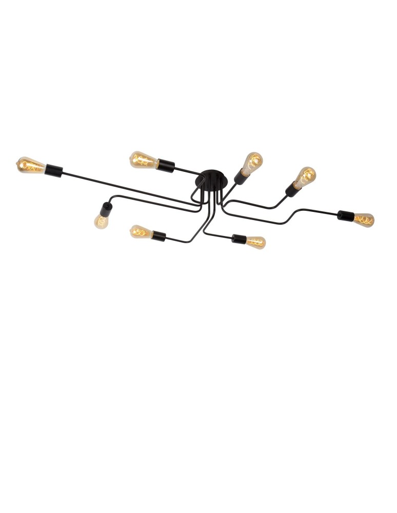 Lucide LESTER Plafon Light 8xE27 150/80/20cm Czarny 21112/08/30