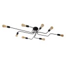 Lampy sufitowe loftowe - industrialne - Lucide LESTER Plafon Light 8xE27 150/80/20cm Czarny 21112/08/30 - produkt 12
