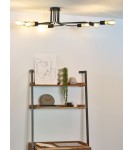 Lampy sufitowe loftowe - industrialne - Lucide LESTER Plafon Light 8xE27 150/80/20cm Czarny 21112/08/30 - produkt 13