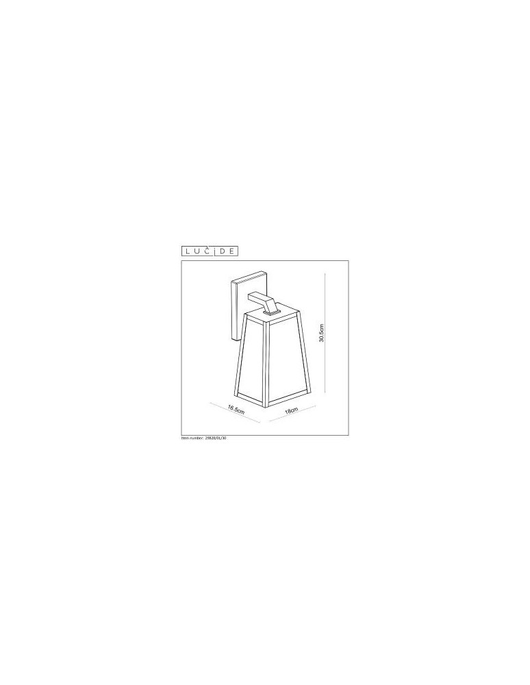Lucide MATSLOT Ścienna IP23 E27 H31cm Czarny 29829/01/30