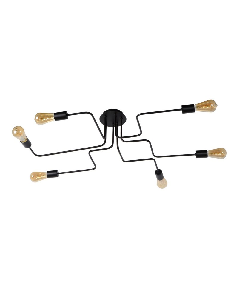 Lucide LESTER Plafon Light 6xE27 100/75/20cm Czarny 21112/06/30
