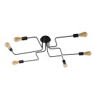 Lampy sufitowe loftowe - industrialne - Lucide LESTER Plafon Light 6xE27 100/75/20cm Czarny 21112/06/30 - produkt 14