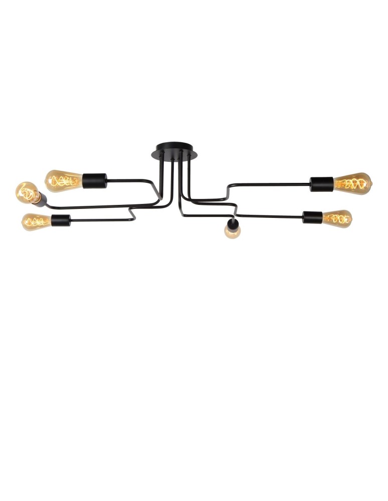 Lucide LESTER Plafon Light 6xE27 100/75/20cm Czarny 21112/06/30
