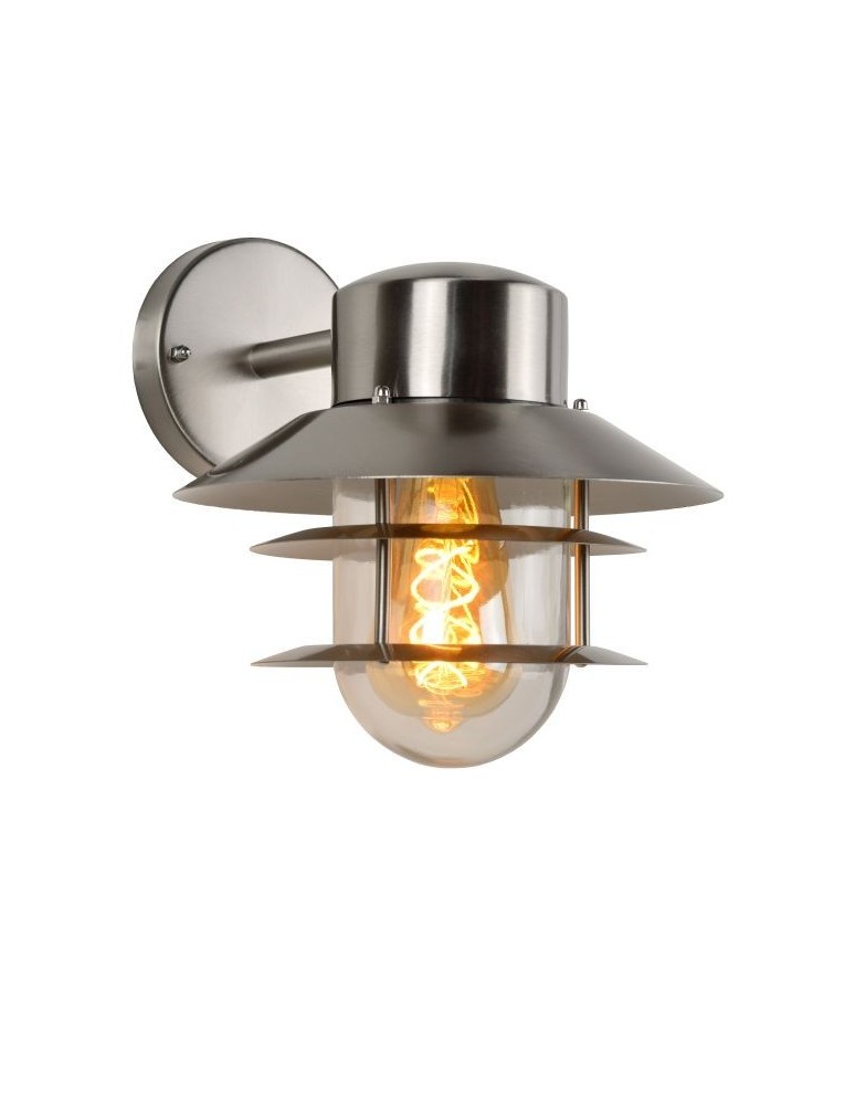 Kinkiety zewnętrzne - Lucide ZICO Ścienna  IP44 - 1x E27 - Satin Chrom 11874/01/12 - produkt kolory-swiatla.pl 1