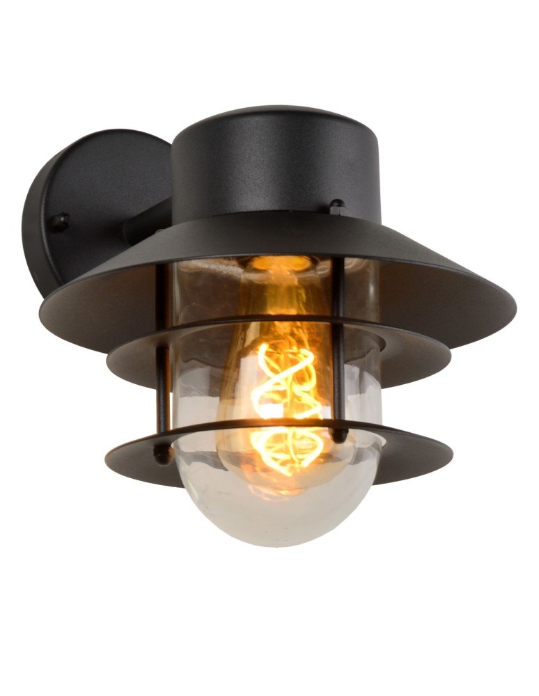 Lucide ZICO Ścienna IP44 1x E27 - Czarny 11874/01/30