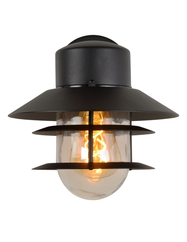 Lucide ZICO Ścienna IP44 1x E27 - Czarny 11874/01/30