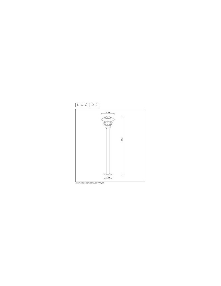 Lucide ZICO Lantern IP44-1xE27 H100 D21.8 Czarny 11874/99/30
