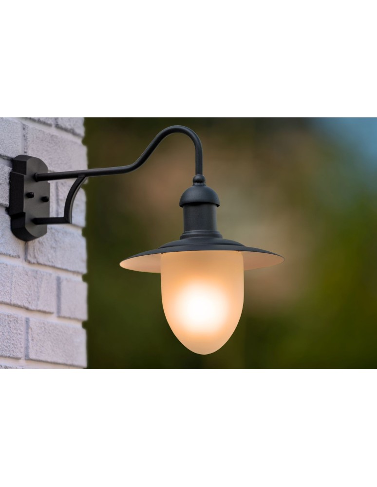 Lucide ARUBA 1xE27 Frost Glass/Czarny  11871/01/30 Kinkiet