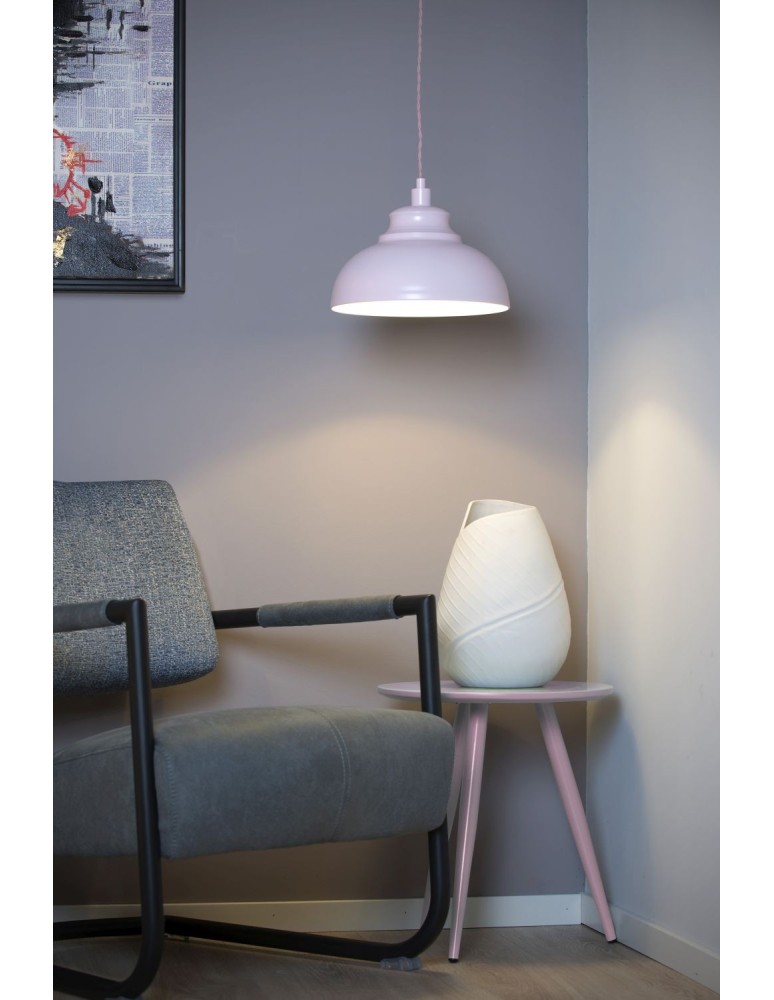 Lampy wiszące różowe - Lucide ISLA Wisząca E14 D29 H22cm Pi 34400/29/66 - produkt kolory-swiatla.pl 8