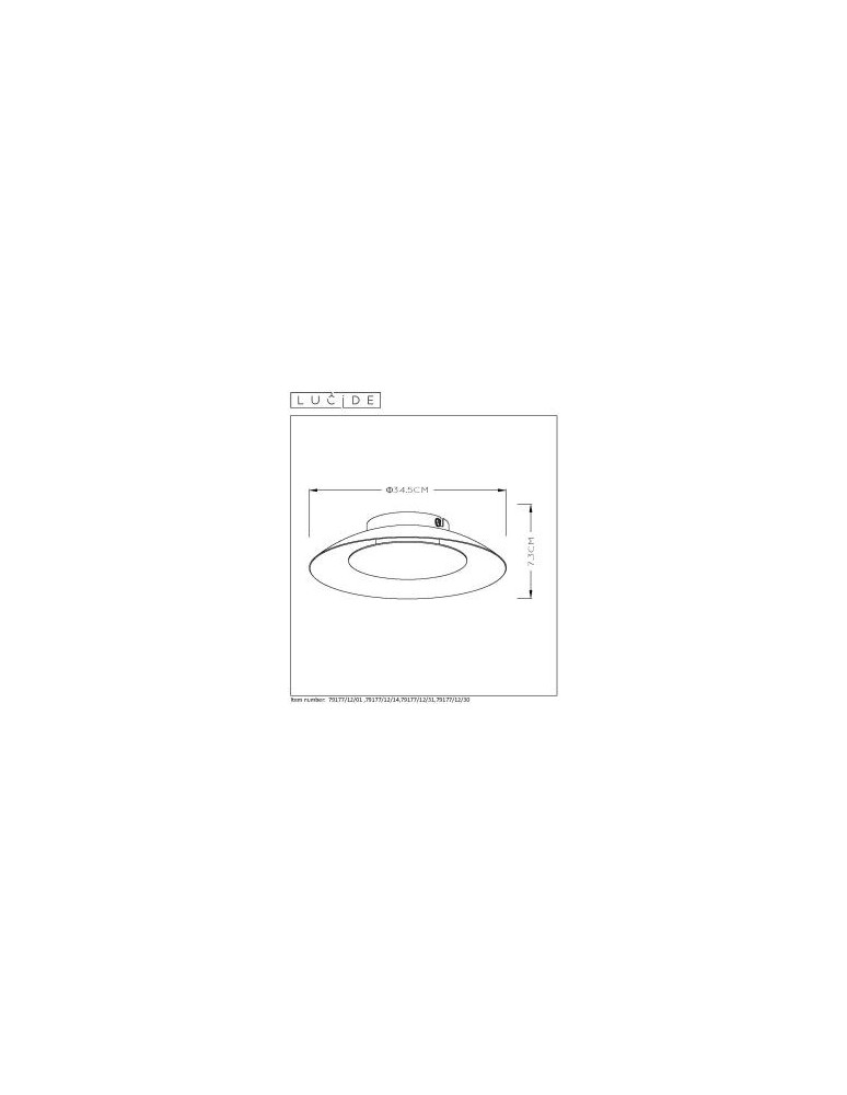 Lucide FOSKAL Plafon Light LED 12W ?34.5cm Black 79177/12/30