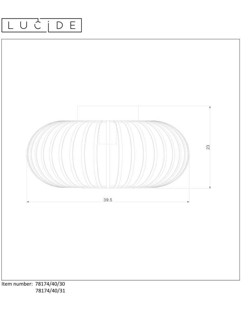 Lucide MANUELA Plafon Light 1xE27 40cm Czarny 78174/40/30