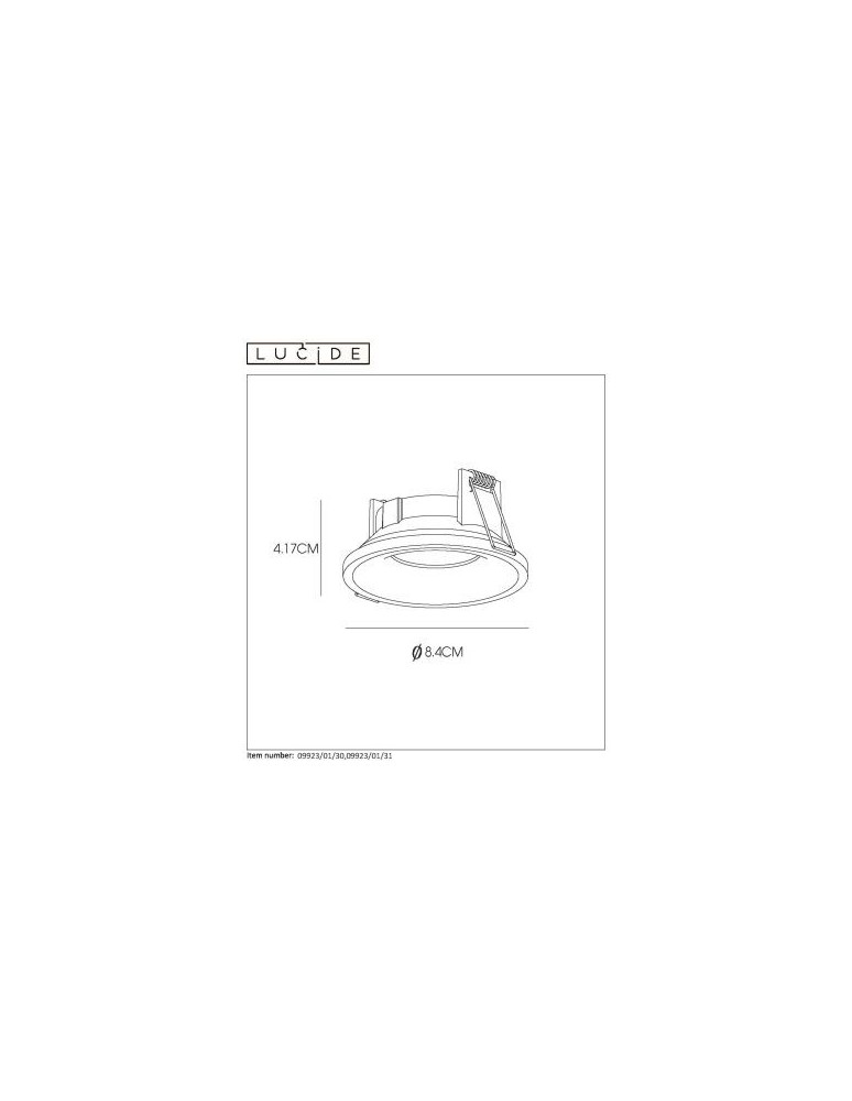Lucide ZIVA Wpust 1xGU10 czarny 09923/01/30