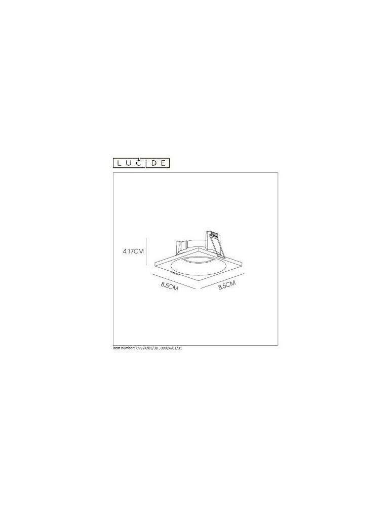 Lucide ZIVA Wpust 1xGU10 czarny 09924/01/30