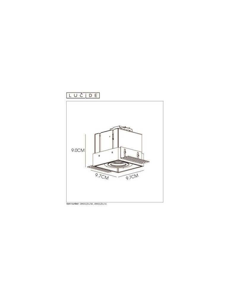 Lucide TRIMLESS Wpust 1xGU10 czarny 09925/01/30