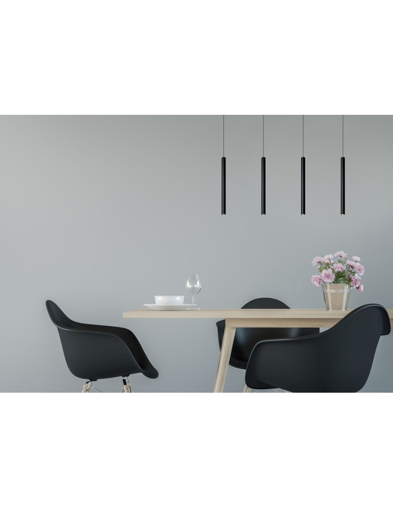 Lucide LORENZ Lampa wisząca 4xE27 czarny 74403/04/30