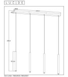 Lampy wiszące rurki - Lucide LORENZ Lampa wisząca 4xE27 czarny 74403/04/30 - produkt 7