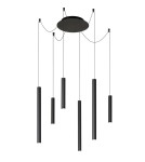 Lampy wiszące pająki - Lucide LORENZ Lampa wisząca 6xE27 czarny 74403/06/30 - produkt 1