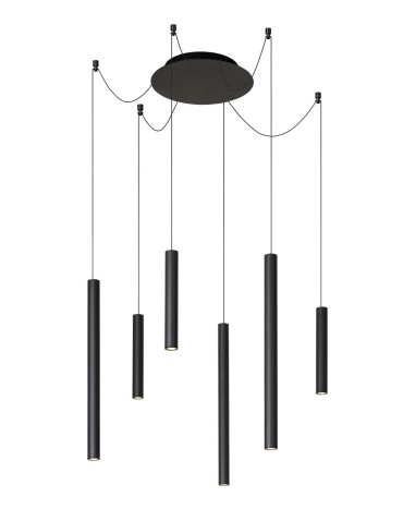 Lucide LORENZ Lampa wisząca 6xE27 czarny 74403/06/30