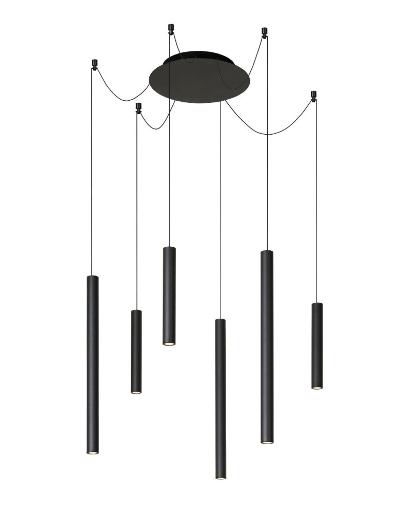 Lucide LORENZ Lampa wisząca 6xE27 czarny 74403/06/30