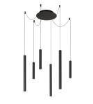 Lampy wiszące pająki - Lucide LORENZ Lampa wisząca 6xE27 czarny 74403/06/30 - produkt 2