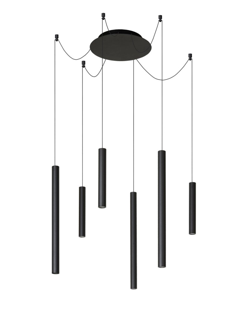 Lucide LORENZ Lampa wisząca 6xE27 czarny 74403/06/30
