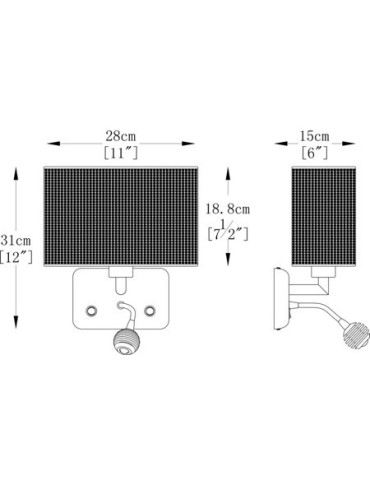 Zuma Line BLINK 1x26W E27 1x3W LED 230V W0173-02A-F4B3 Alu Kinkiet - produkt 2