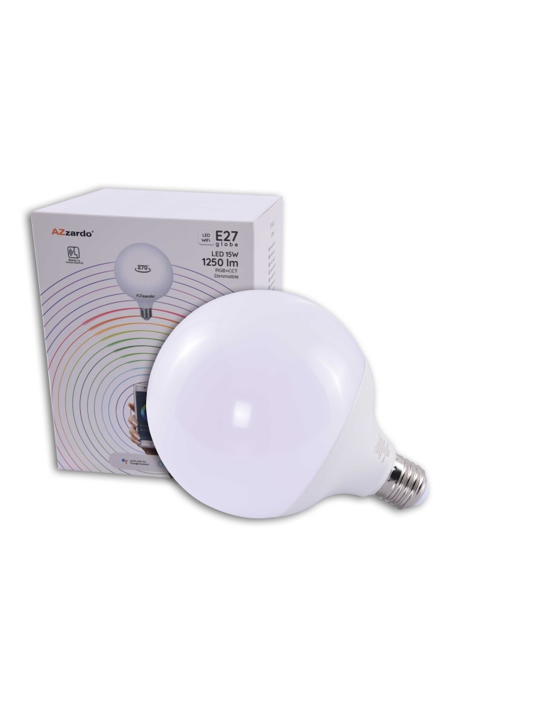 AZZARDO SMART Żarówka LED WiFi E27 Globe 15W AZ3214