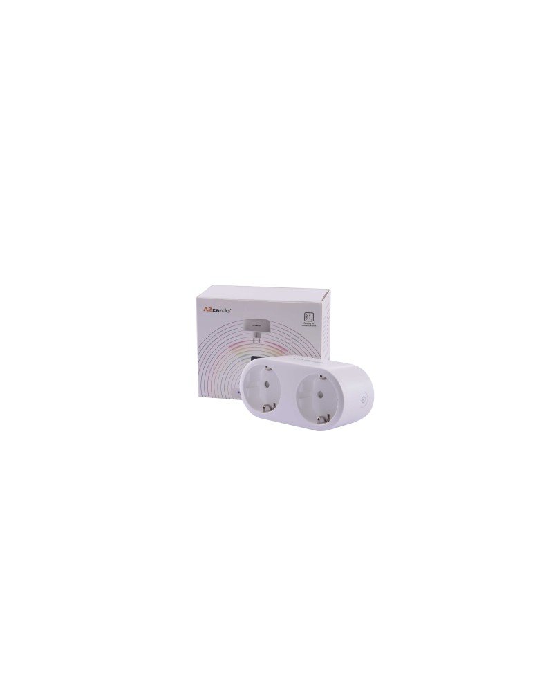 AZZARDO SMART WiFi Podwójne Gniazdo 16A Białe AZ3476 AZZARDO SMART WiFi Podwójne Gniazdo 16A Białe AZ3476