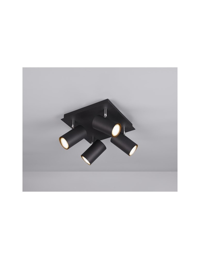 Lampy sufitowe reflektory - TRIO MARLEY  Sufitowa 4xGU10 czarny 802430432 - produkt kolory-swiatla.pl 1