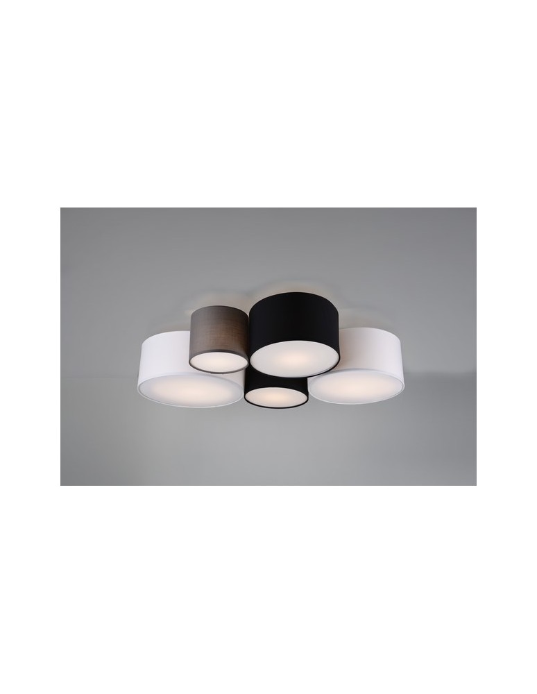 Lampy sufitowe wielokolorowe - TRIO HOTEL  Sufitowa 5xE27 multikolor popielaty 693900517 - produkt kolory-swiatla.pl 1