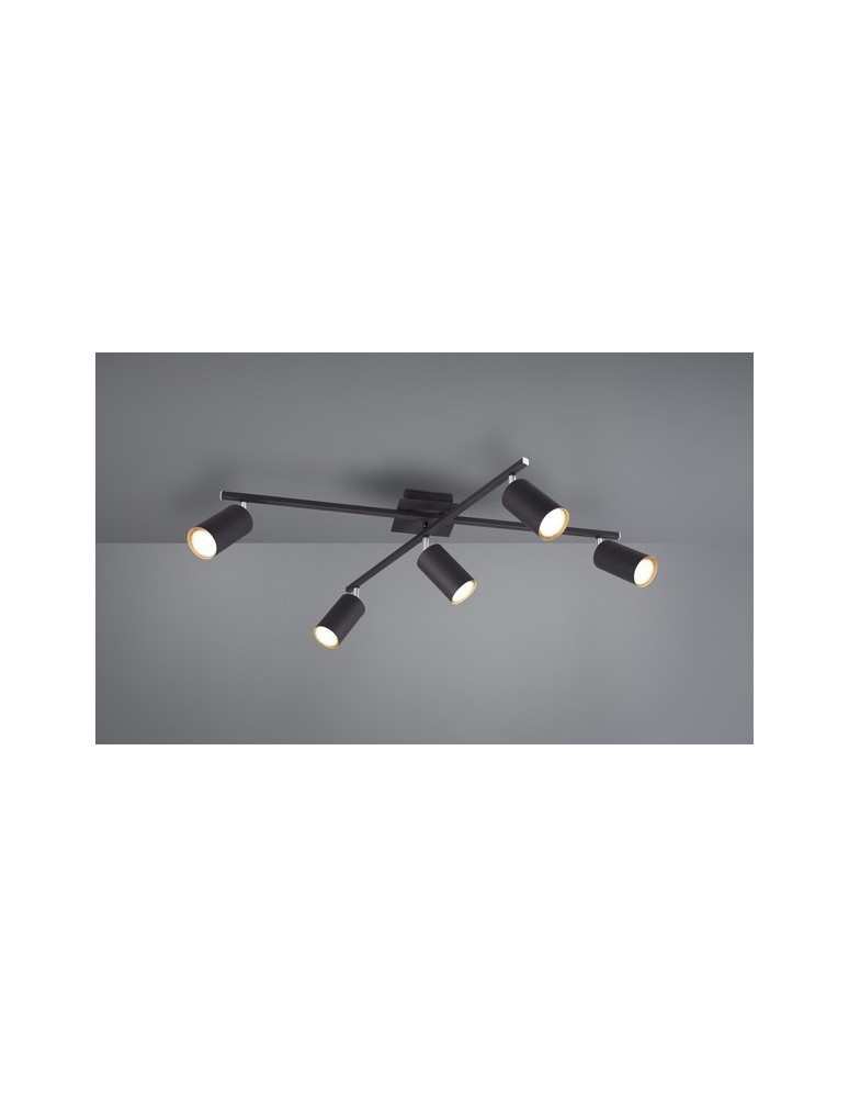 Lampy sufitowe reflektory - TRIO MARLEY  Sufitowa 5xGU10 czarny 612400532 - produkt kolory-swiatla.pl 1
