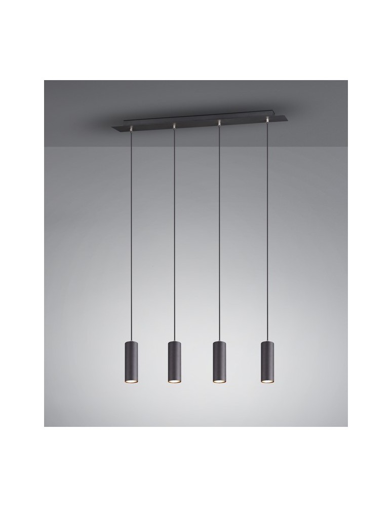 Lampy wiszące rurki - TRIO MARLEY  Wisząca 4xGU10 czarny 312400432 - produkt kolory-swiatla.pl 1