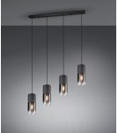 Lampy wiszące na listwie - TRIO ROBIN  Wisząca 4xE27 czarny 310600432 - produkt 1