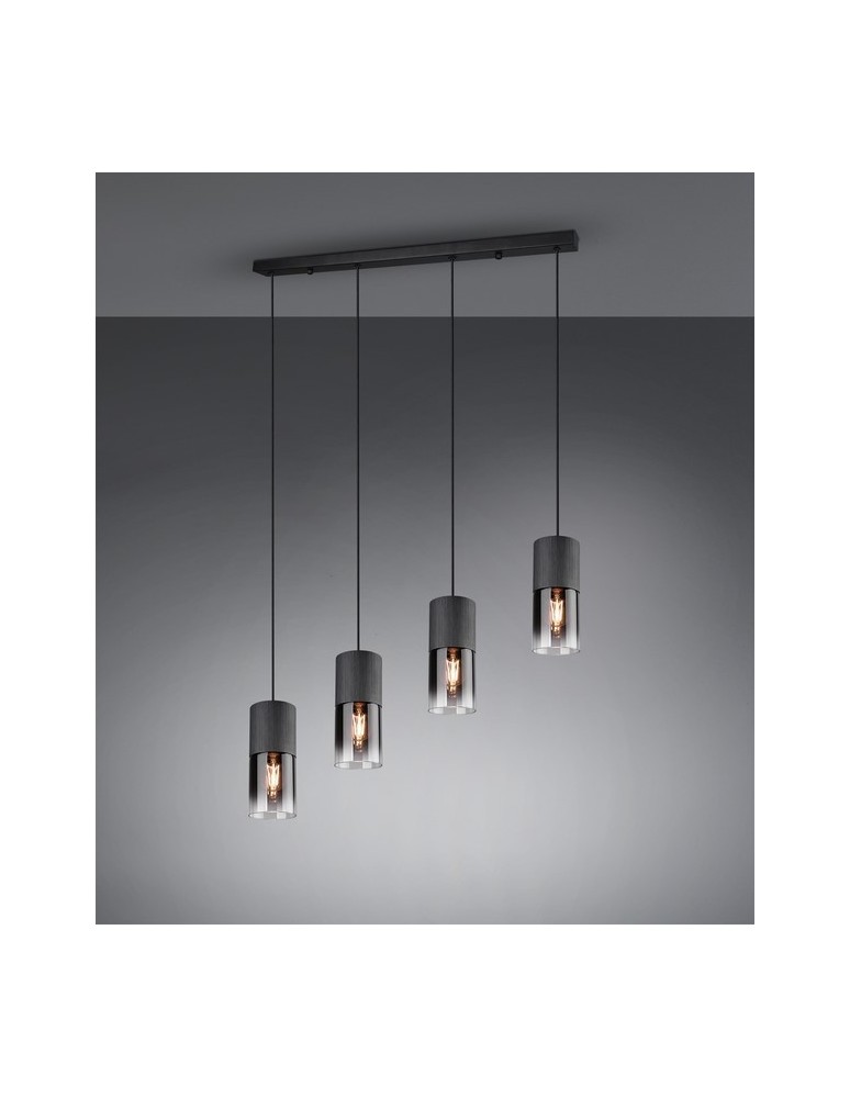 Lampy wiszące na listwie - TRIO ROBIN  Wisząca 4xE27 czarny 310600432 - produkt kolory-swiatla.pl 1